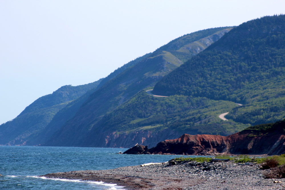 Entering the Cape Breton Highlands Park and starting the climb on French Mountain.