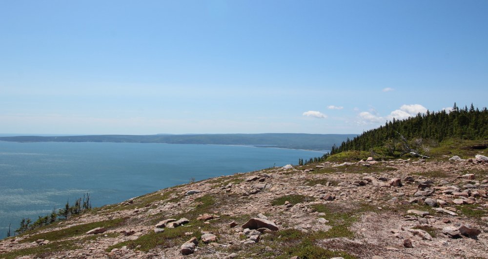 Looking south from the top of the trail toward Aspy Bay