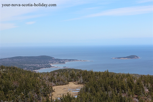 A super view of North Bay Ingonish and Ingonish Island from Franey Mountain.  This is on the Cabot Trail in the Cape Breton Highlands National Park.